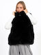 Sleeveless Short Women's Fur Black