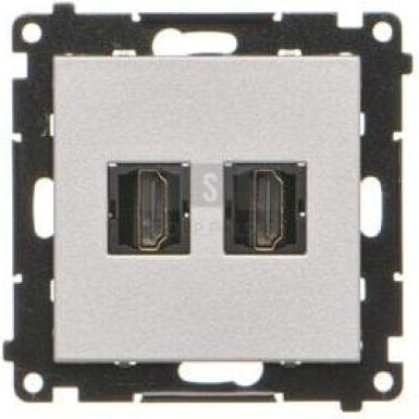 Simon 55 Hdmi Dual Socket Module Aluminum Matt Tghdmi2.01/143