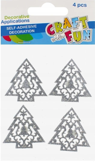 Craft with Fun Weihnachtsaufkleber Mit Baum Muster 10x17cm 4Stücke