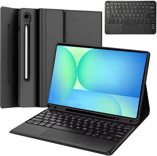 Калъф 4kom L Магнитна Клавиатура Samsung Galaxy Tab S10 Fe Plus 13.1 Bluetooth Touchpad Cfs10p