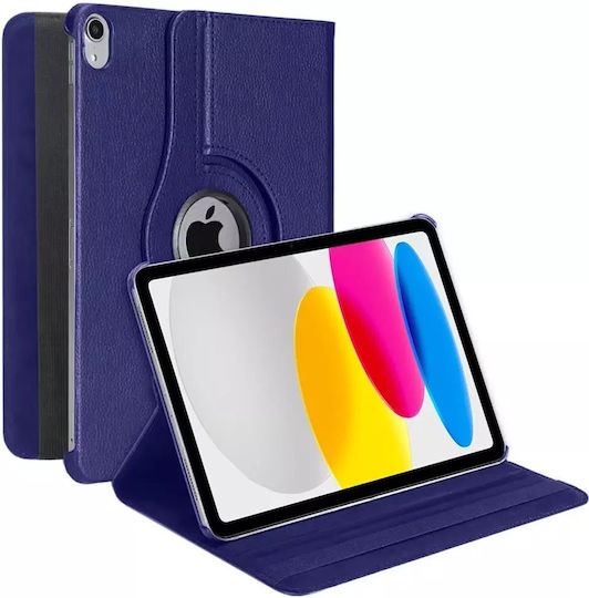 4kom L Въртящ се Калъф за iPad 10.9 2022 Gen 10 iPad 11 2025 A16 Gen 11 Стойка Тъмносин