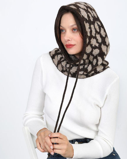 Vollgesicht Unisex Strickmütze in Braune Farbe