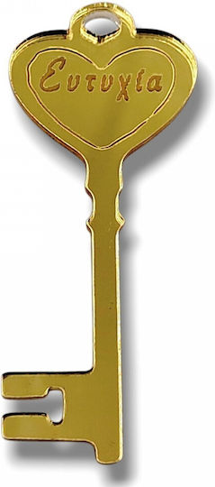 Glücksklee Plexiglas Schlüssel Glück Anhänger Gold 80x32cm 2Stück