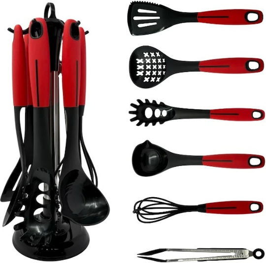 Cooking Utensil Set Made Of Silicone With Stand 7 Pieces Black