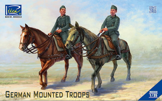 1/35 Trupe Călărețe Germane 2 Figuri și 2 Cai