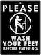 Μεταλλική Πινακίδα Σήμανσης «wash Your Feet»