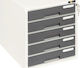 Grand Sertar de Birou din Plastic cu Yale 35.3x30x33cm Gri