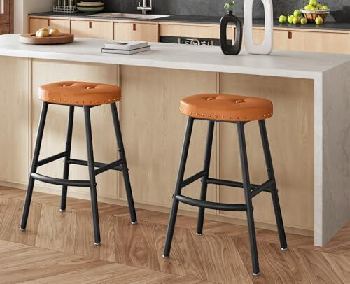 Bar Stools Upholstered with Artificial Leather Brown/Black 2 pcs 37.5x28x61.5cm