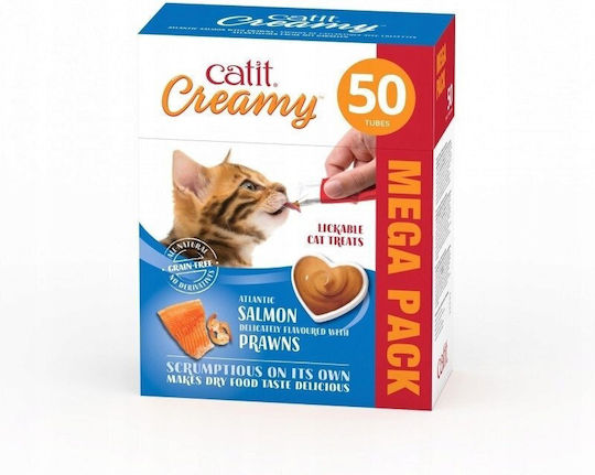Creamy Megapack Katzenleckerlis & Snacks mit Lachs & Garnelen 50x10g