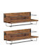 Hoobro Wall Mounted Metallic Brown Bottle Rack 38x15x14cm
