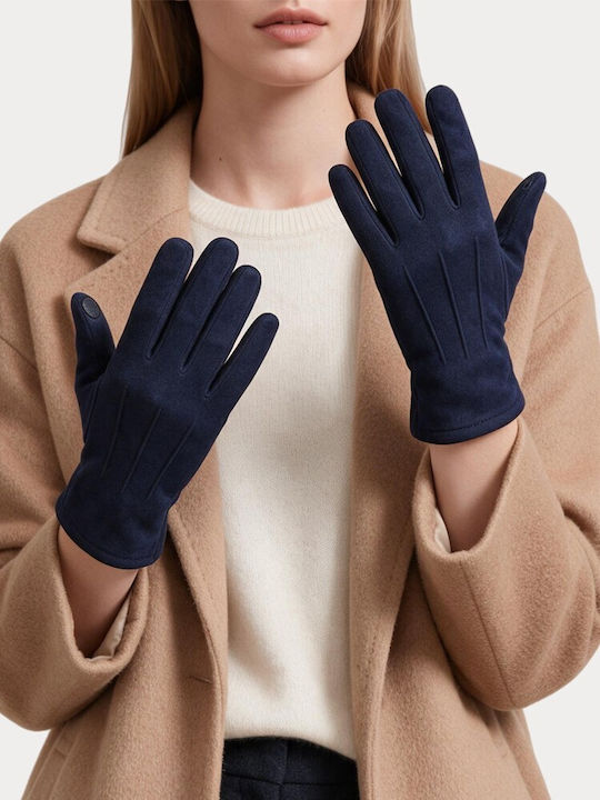 Charmant Navy Marineblaue Damen Lederhandschuhe Berührung G9561