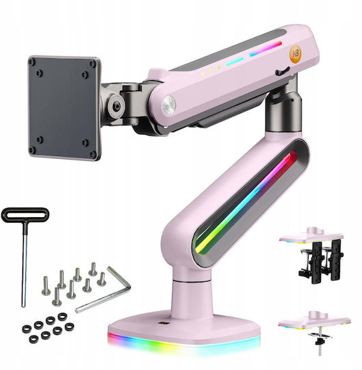 Blow Desk Monitor Stand up to 60" with Pink Arm (F6-XJ)