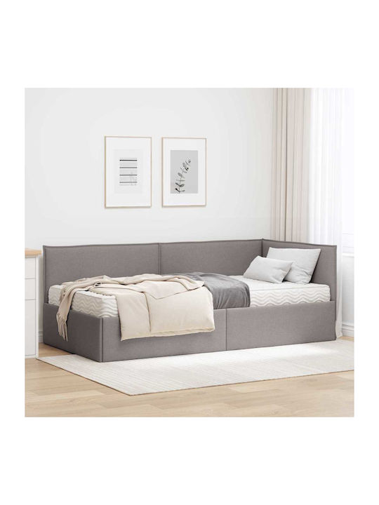 Einzelbett Mit Samt Taupe Mit Lattenrost & Matr...