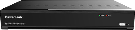 Powertech PT-1598 NVR Устройство за запис с 8 канала с 4K резолюция
