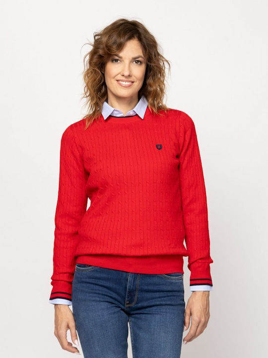 Heavy Tools Women's Cotton Sweater Red