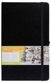 Antra Notizbuch A5 Quadrat mit Gummiband und Stifthalter Schwarz