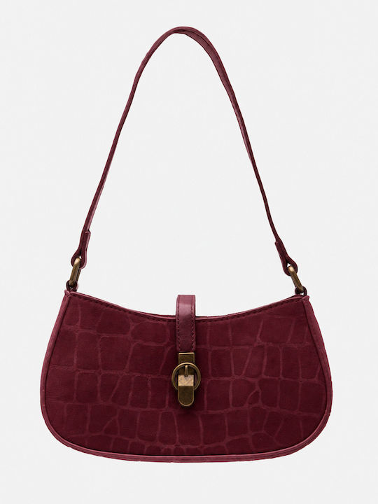 Fabric Women's Shoulder Crossbody Bag Suede Burgundy