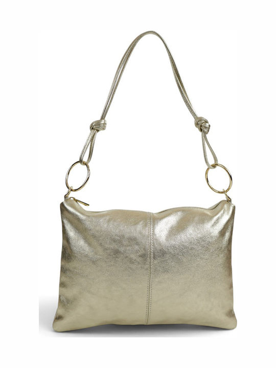 Leather Women's Shoulder Bag Gold