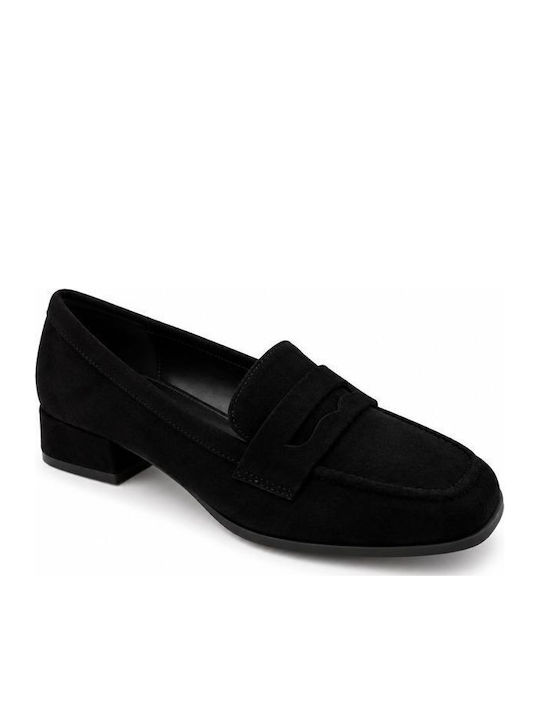 Elenross Suede Γυναικεία Μοκασίνια σε Μαύρο Χρώμα