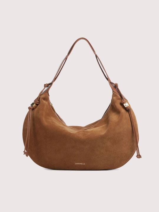 Thess Leather Women's Hobo Bag Suede Cognac