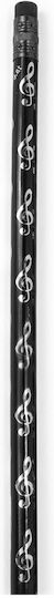 Μusic Gift Μολύβι Γόμα G-clef Black Silver Tεμάχιο