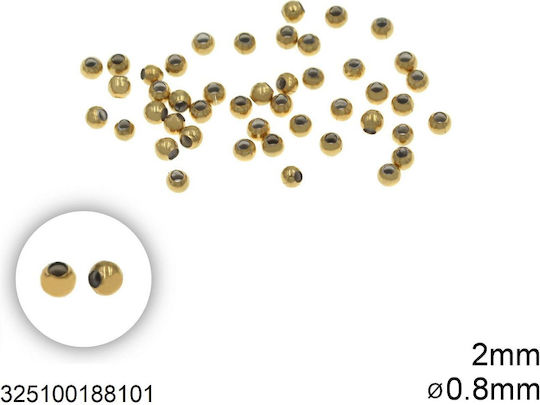 Steel Stoppers 2mm Hole 1.5mm 10 Pieces Gold 10 Pieces