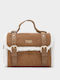 Fur Women's Satchel Bag Suede Beige