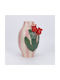 Dekorative Keramik Vase Rosa 16.5x15.5xH24.5cm