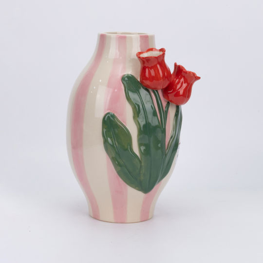 Dekorative Keramik Vase Rosa 16.5x15.5xH24.5cm