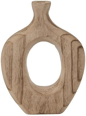 Eurolamp Set Decorative Vases Wooden Beige 20.5x5xH27cm 2 Pieces