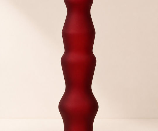 Kaemingk Glass Red Vase 7x7xH32cm
