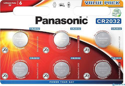 Panasonic Литиеви батерии CR2032 3V 6 бр