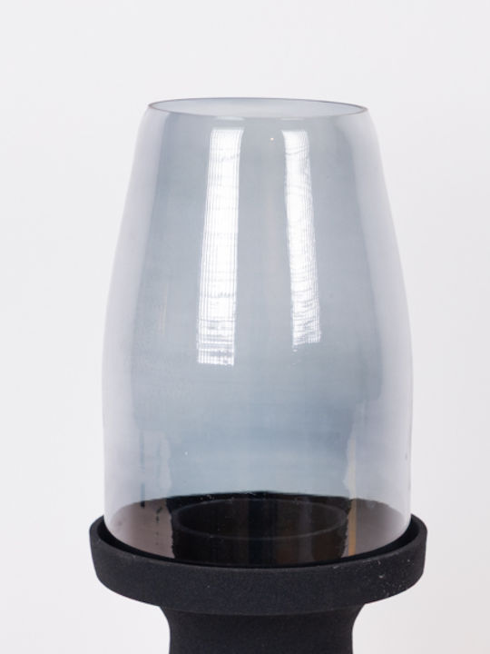 Kerzenhalter Glas in Schwarz Farbe 18x14,5x41cm