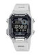 Casio Digital Damenuhr Batterie mit Weißem Gummiarmband