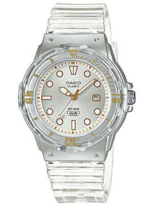 Casio Мъжки часовник На Батерия с Прозрачна Каучукова Каишка