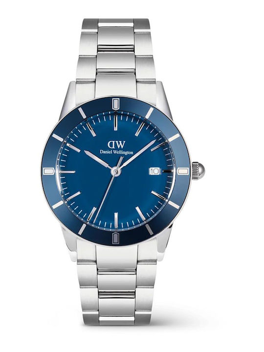 Daniel Wellington Men's Watch 40mm Battery with Silver Metal Bracelet