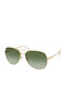 Tory Burch Women's Sunglasses with Gold Frame and Green Lens