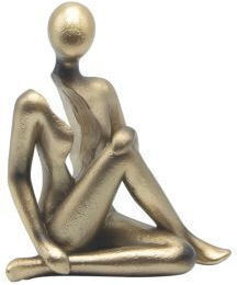 Decorative Sculpture Figure Polyresin Gold Metallic 12x8x14cm Pack Of 2 Pieces