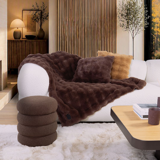 Nef-Nef Homeware Комплект одеяло пике за диван 130x180см. Coffee