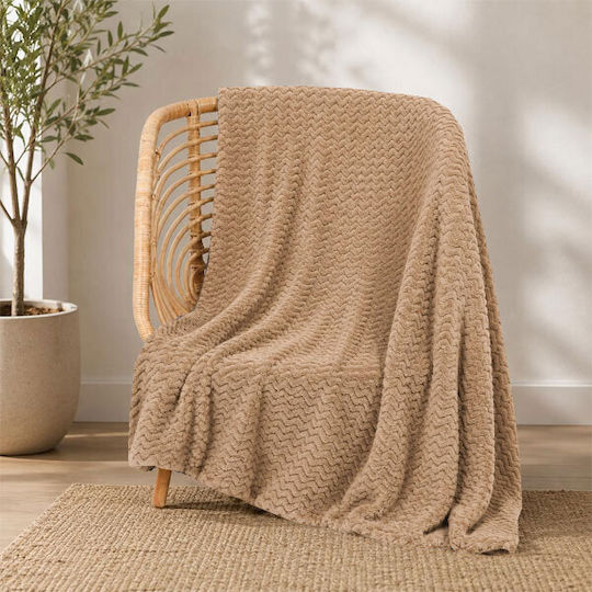 SpitiBazaar Fleece Double Blanket 215x230cm Brown