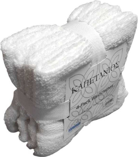 Хавлиена Кърпа Ръчно Изработена 30x30см Бяла/white 4 Брой