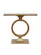 Metal Console with Glass Top Gold-Black W90xD32xH80cm