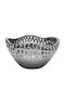 Dekoratives Schale Keramik Silber 24,5x23,5x3,5cm