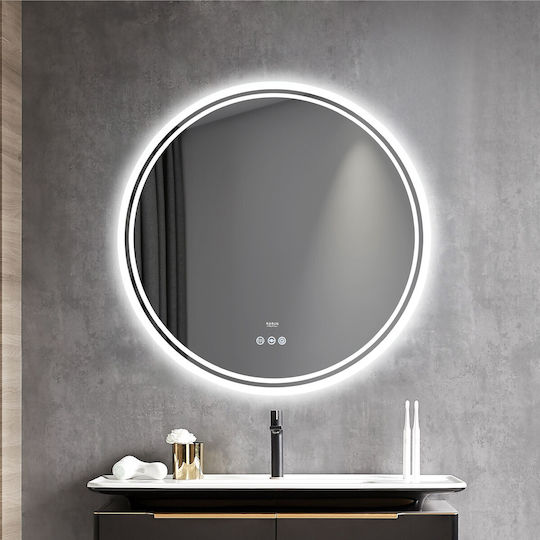 Naron Кръгло Огледало за Баня LED Touch 60x60cm