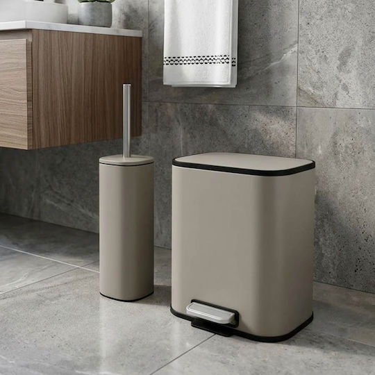 Ankor Inox Satz Badezimmer Mülleimer und Bürsten Soft Close 5lt Braune