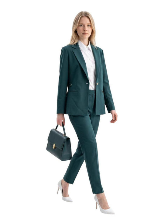 Forel Damen Krepp Blazer Grün