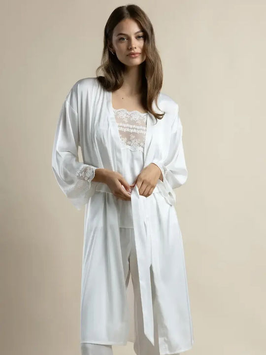 Admas Sommer Braut-Set Damen Schlafanzug & Pyjamas für Damen Weiß