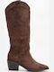 Wildleder Damenstiefel Cowboy Braun