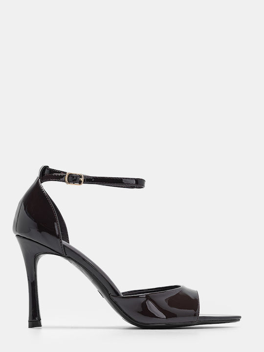 Decoro Damen Sandalen aus Braunen Lackleder