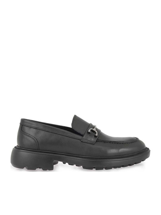 Δερμάτινα Ανδρικά Loafers σε Μαύρο Χρώμα
